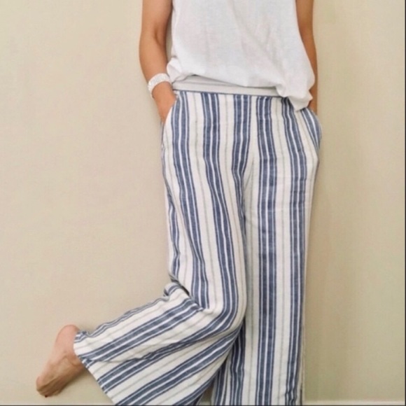 Christian Siriano Pants - Christian Siriano Flowy Wide Leg Pull-On Linen Blend Casual Pants Women’s M